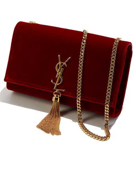 ysl bag dark red|red ysl bag with tassel.